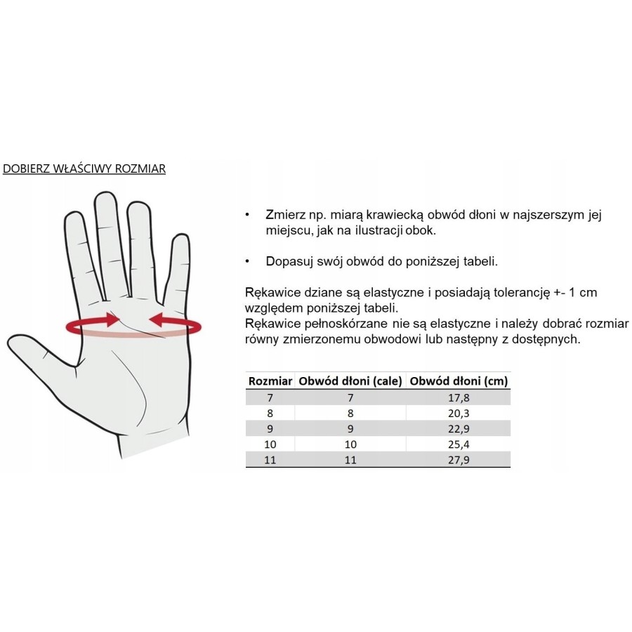 RĘKAWICE BEZ PALCÓW ROZMIAR 10 - YT-74660.