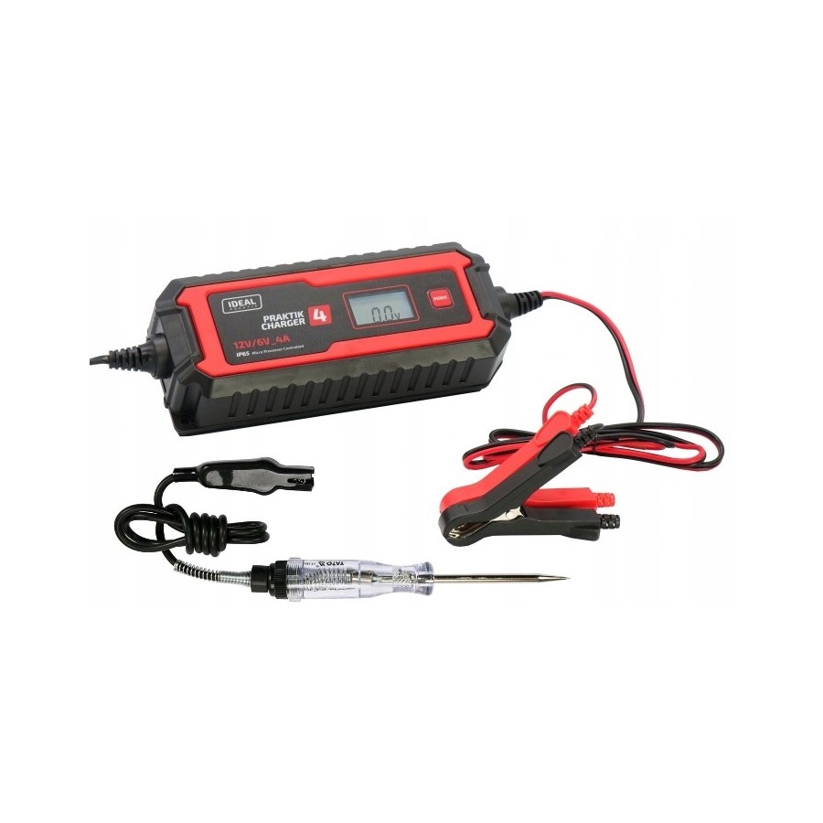 PROSTOWNIK INTELIGENTNY PRAKTIK CHARGER 4 LCD 6/12V - PCHARGE4V2.