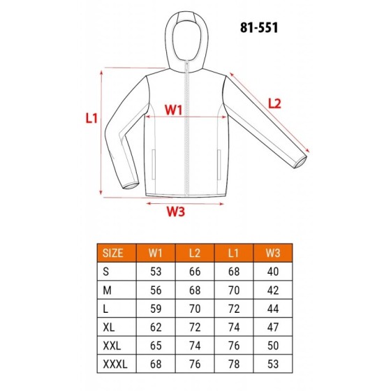 KURTKA SOFTSHELL Z KAPTUREM ODPINANYM, ROZMIAR M - 81-551-M.