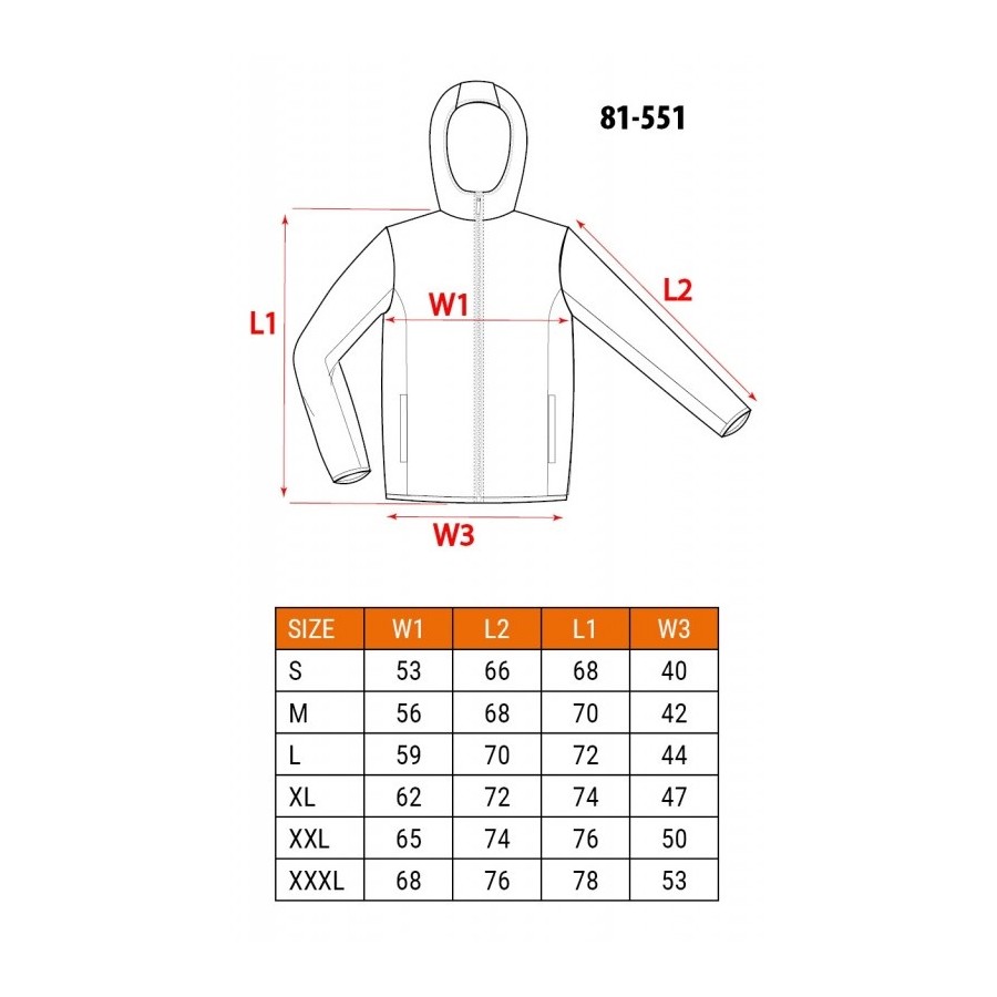 KURTKA SOFTSHELL Z KAPTUREM ODPINANYM, ROZMIAR M - 81-551-M.