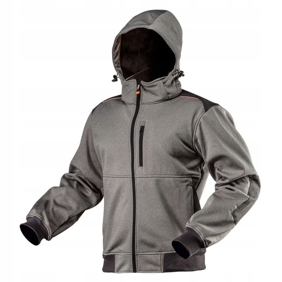 KURTKA SOFTSHELL Z KAPTUREM ODPINANYM, ROZMIAR S - 81-551-S.