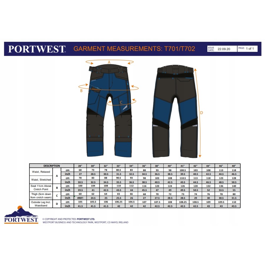 SPODNIE OCHRONNE DO PASA WX3 T701MGR REGULAR 44/EU60 - T701MGR44.