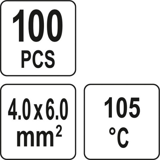 ZESTAW RUREK TERMOKURCZLIWYCH Z CYNĄ 4-6MM2., 100SZT - YT-81454.