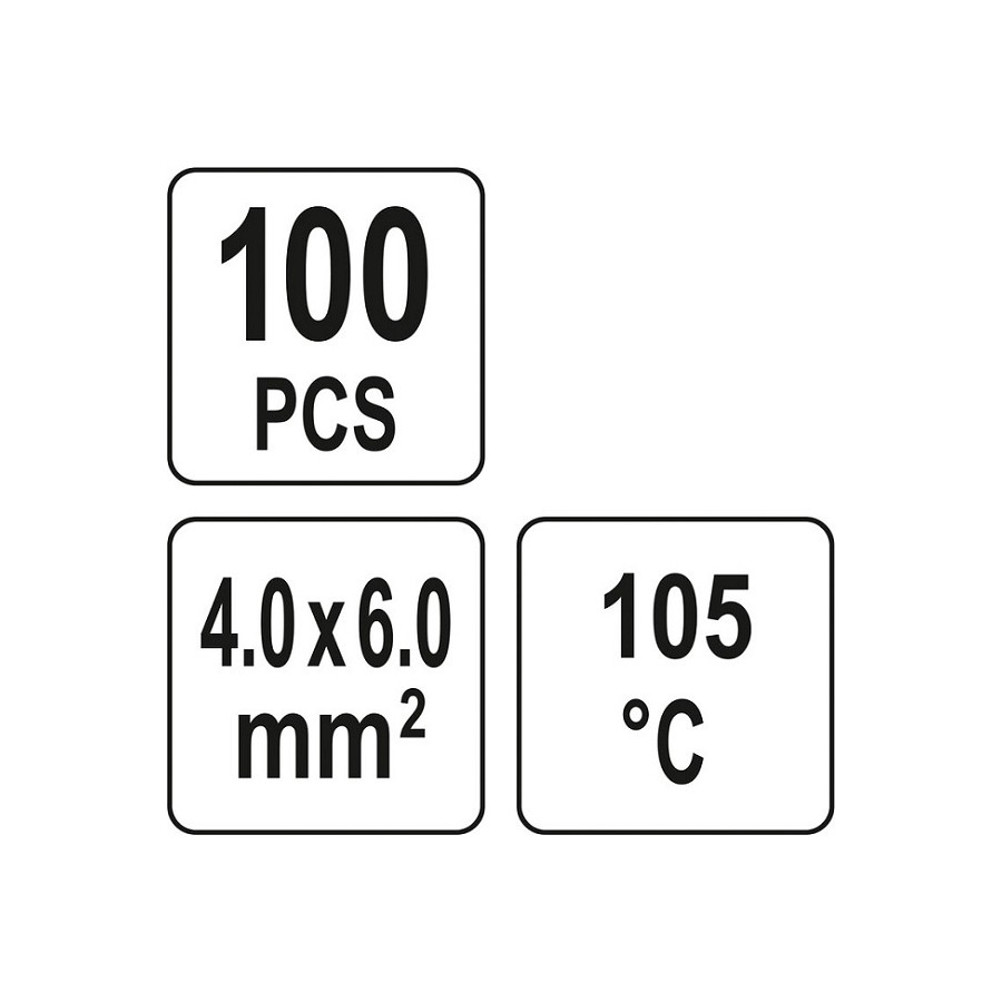 ZESTAW RUREK TERMOKURCZLIWYCH Z CYNĄ 4-6MM2., 100SZT - YT-81454.