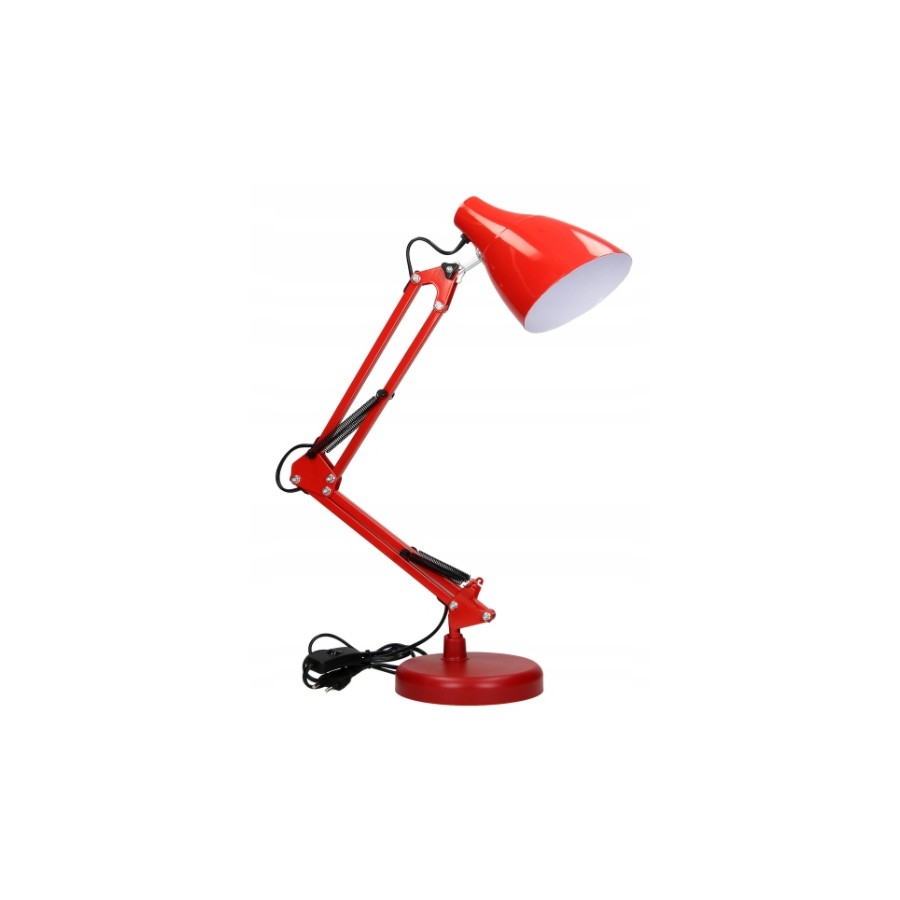 LAMPA BIURKOWA DIAN 60W E27 STAL, CZERWONA - DL-1/R.