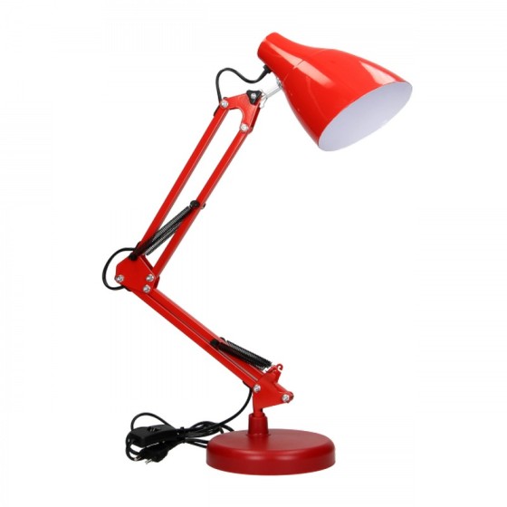 LAMPA BIURKOWA DIAN 60W E27 STAL, CZERWONA - DL-1/R.