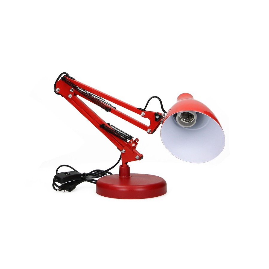 LAMPA BIURKOWA DIAN 60W E27 STAL, CZERWONA - DL-1/R.