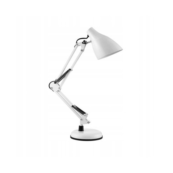 LAMPA BIURKOWA DIAN 60W E27 STAL, BIAŁA - DL-1/W.