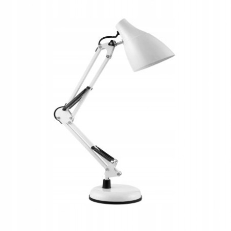 LAMPA BIURKOWA DIAN 60W E27 STAL, BIAŁA - DL-1/W.