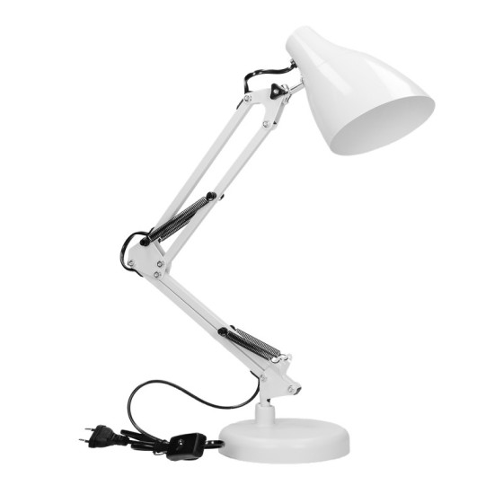 LAMPA BIURKOWA DIAN 60W E27 STAL, BIAŁA - DL-1/W.