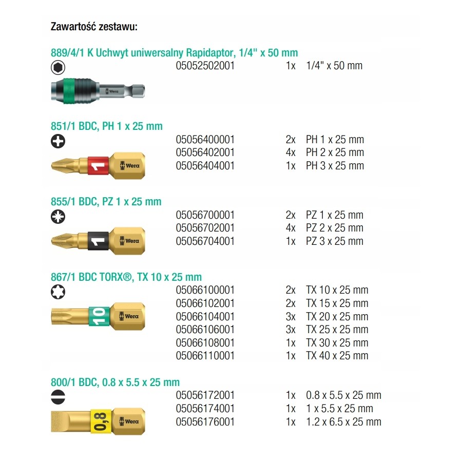 ZESTAW BITÓW BIT-CHECK 30 DIAMOND 1, 30 CZĘŚĆ - 05057431001.