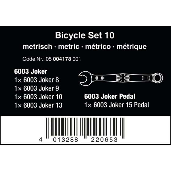 ZESTAW KLUCZY PŁASKO-OCZKOWYCH BICYCLE SET 10SZT. 