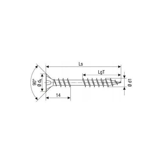 WKRĘT DO PODŁÓG (500) OCYNK BIAŁY TXTG VG 4.5*70MM - 0541010450705.