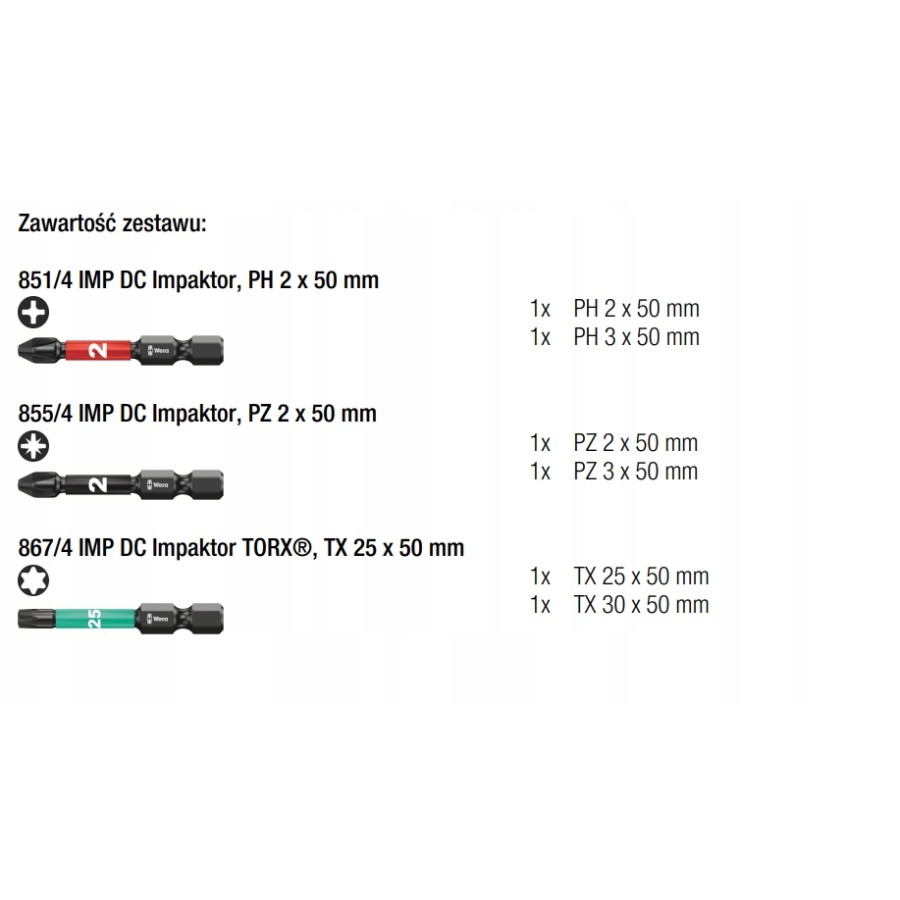 ZESTAW BIT-CHECK 6 IMPAKTOR 1, 6 CZĘŚĆ - 05057695001.