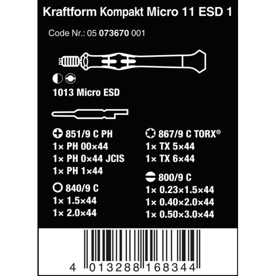 ZESTAW KRAFTFORM KOMPAKT MICRO 11 ESD 1, 11CZ. 