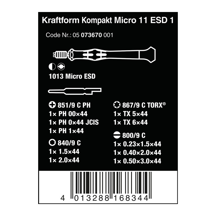 ZESTAW KRAFTFORM KOMPAKT MICRO 11 ESD 1, 11CZ. 