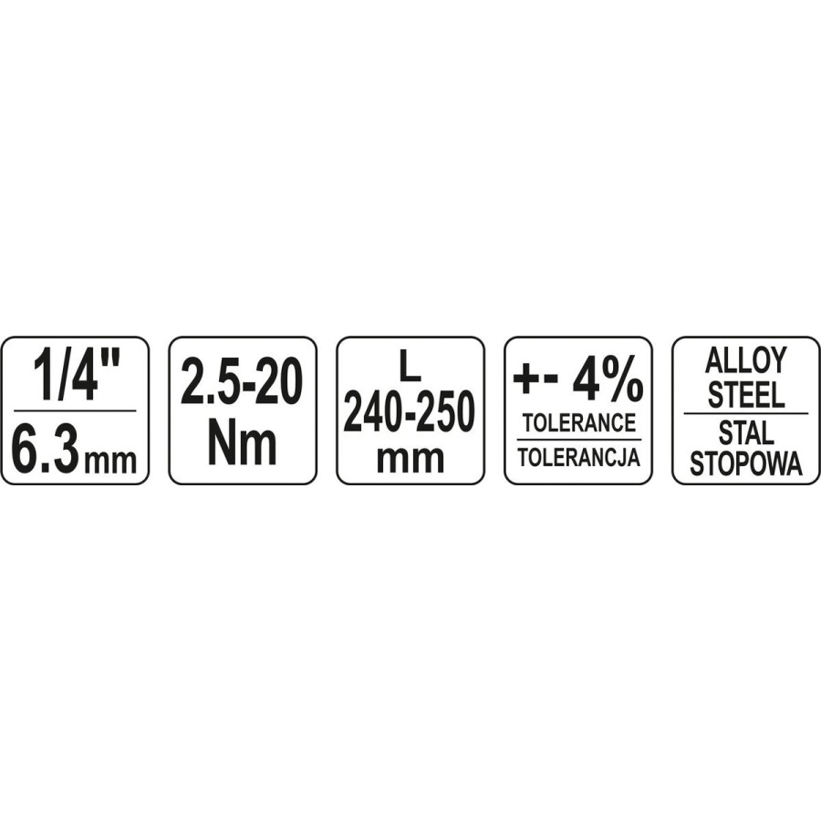 KLUCZ DYNAMOMETRYCZNY 1/4'' 2.5-20NM 