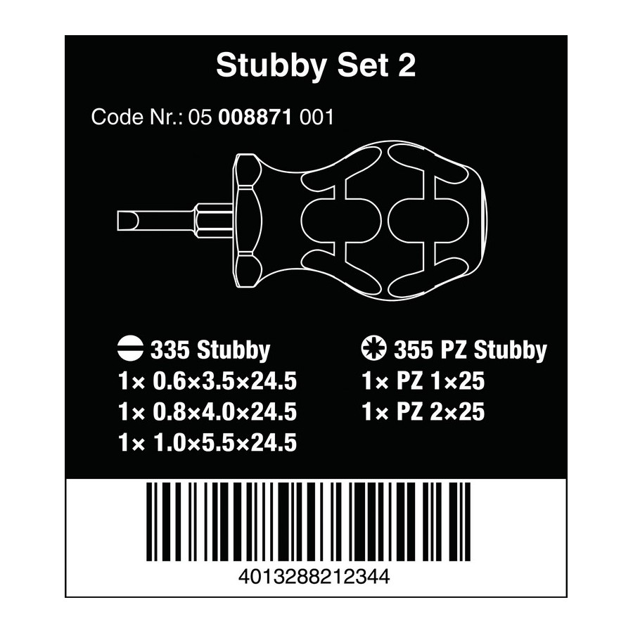 ZESTAW WKRĘTAKÓW STUBBY SET 2, 5 CZĘŚCI - 05008871001.