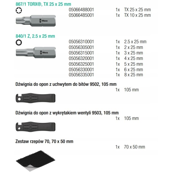 ZESTAW WKRĘTAKÓW BICYCLE SET 1, 14 CZĘŚĆ - 05004170001.