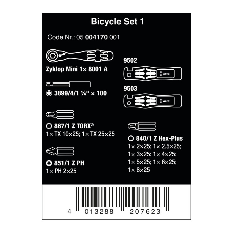 ZESTAW WKRĘTAKÓW BICYCLE SET 1, 14 CZĘŚĆ - 05004170001.