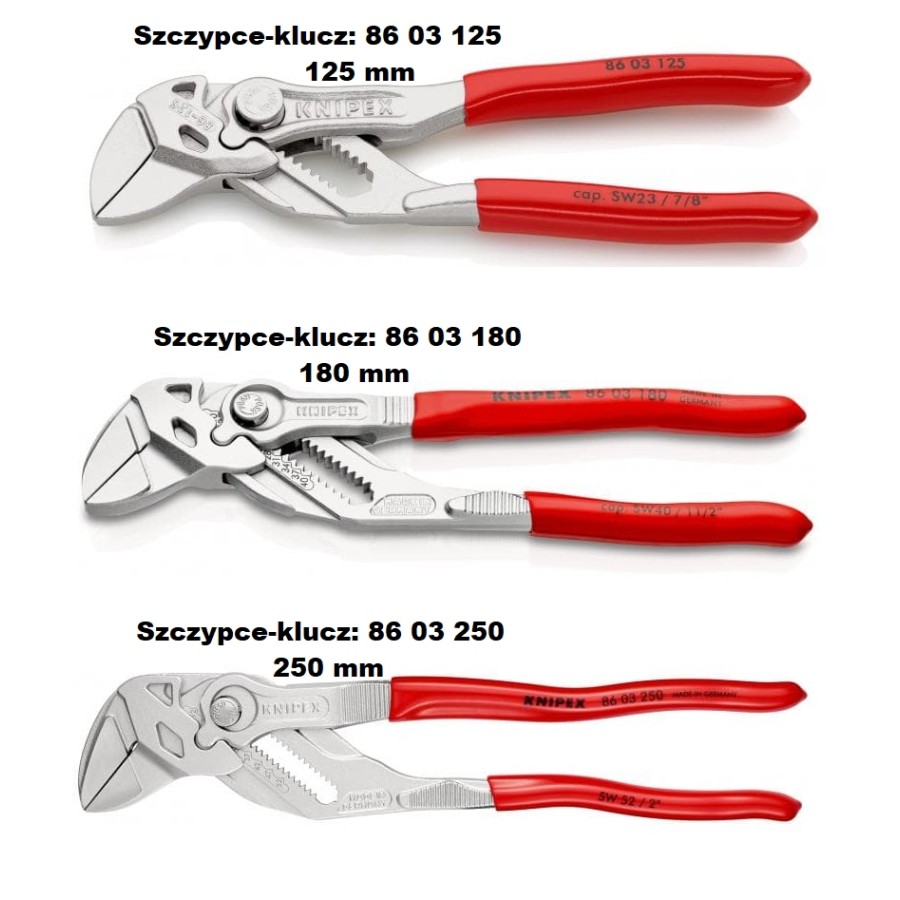 ZESTAW SZCZYPIEC DO RUR W ETUI 3-CZĘŚCIOWY 125,180,250MM. 