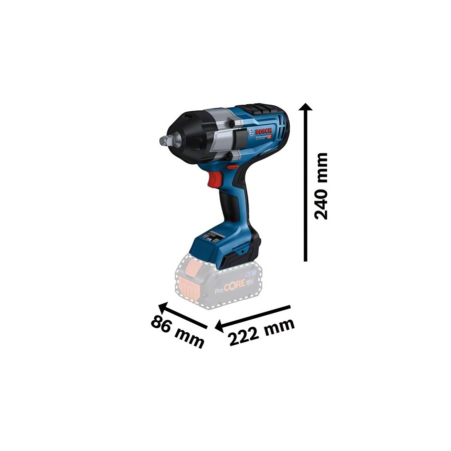 KLUCZ UDAROWY AKUMULATOROWY 1/2' GDS 18V-1000 2*5.0AH - 06019J8304.