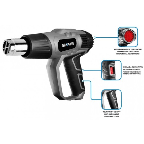 OPALARKA 2000W, ZAKRES TEMPERATUR 50-550OC, 3 BIEGI ,WALIZKA - 59G526.