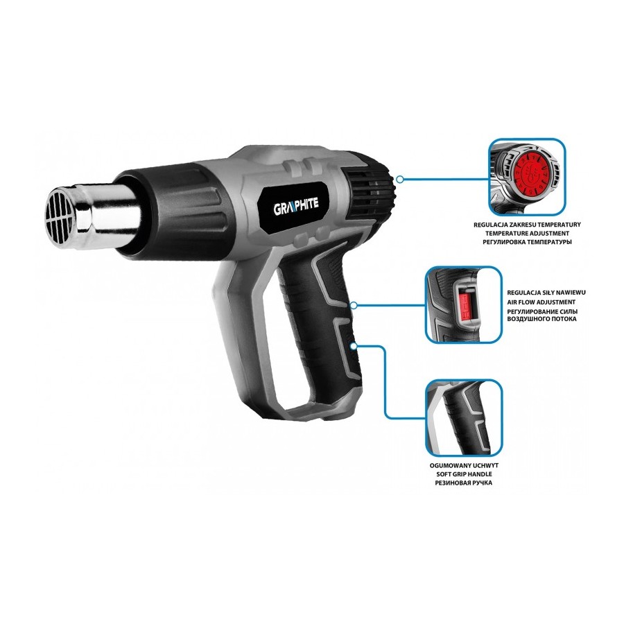 OPALARKA 2000W, ZAKRES TEMPERATUR 50-550OC, 3 BIEGI ,WALIZKA - 59G526.