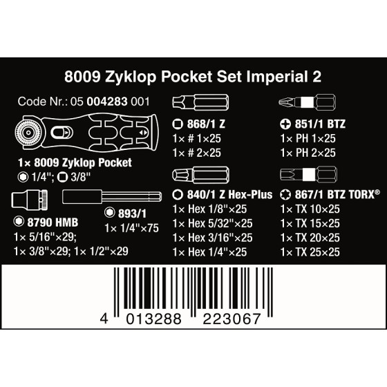 ZESTAW ZYKLOP POCKET SET IMPERIAL SET 2, 18CZ. - 05004283001.