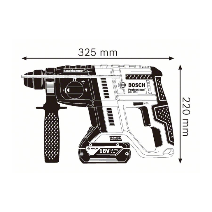 ZESTAW NARZĘDZI AKUM. GBH 180-LI + GWS 180-L1 2*4.0AH XLBOXX - 0615990N05.