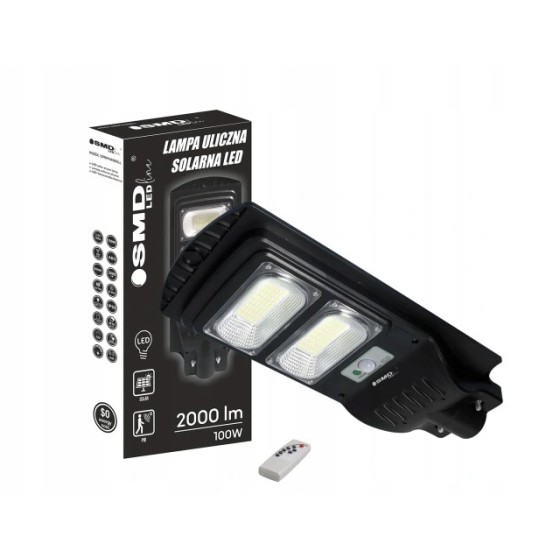 LAMPA LED ULICZNA SOLARNA 100W 6000K IP65 2000LM - OPRP4458SLL SMD.