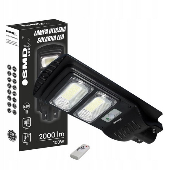 LAMPA LED ULICZNA SOLARNA 100W 6000K IP65 2000LM - OPRP4458SLL SMD.