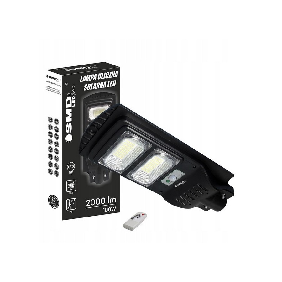 LAMPA LED ULICZNA SOLARNA 100W 6000K IP65 2000LM - OPRP4458SLL SMD.