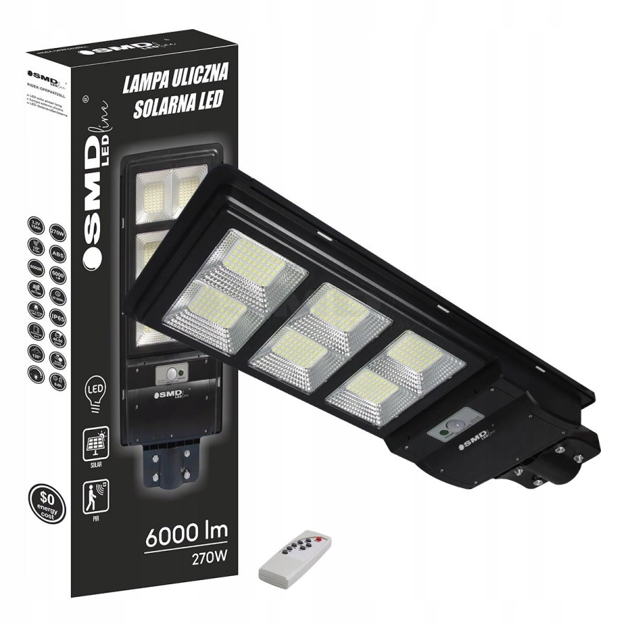 LAMPA LED ULICZNA SOLARNA 270W 6000K IP65 6000LM - OPRP4472SLL SMD.