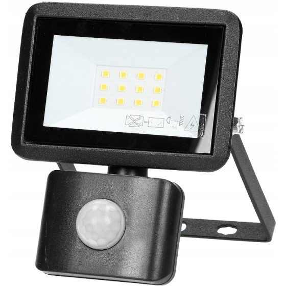 NAŚWIETLACZ LED Z PIR 10W 800LM IP44 4000K - AD-NL-6252BLR4.