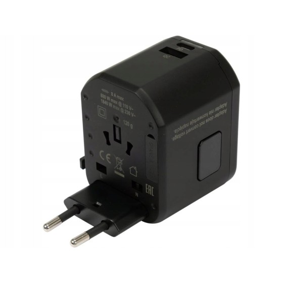 ADAPTER PODRÓŻNY UNIW. USB, USB-C 18W - YT-81300.