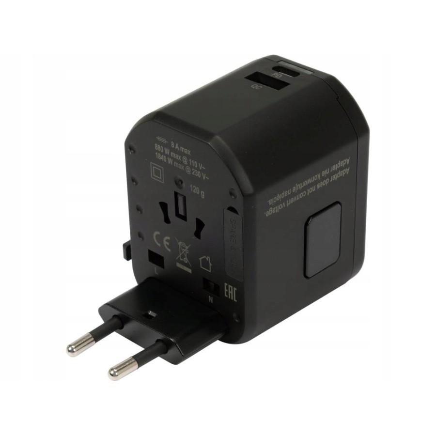 ADAPTER PODRÓŻNY UNIW. USB, USB-C 18W - YT-81300.