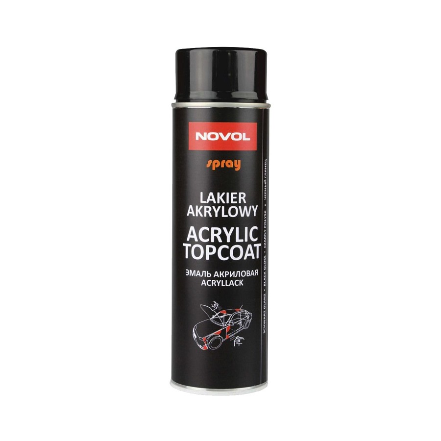 SPRAY ACRYL TOPCOAT CZARNY POŁYSK 500 ML 