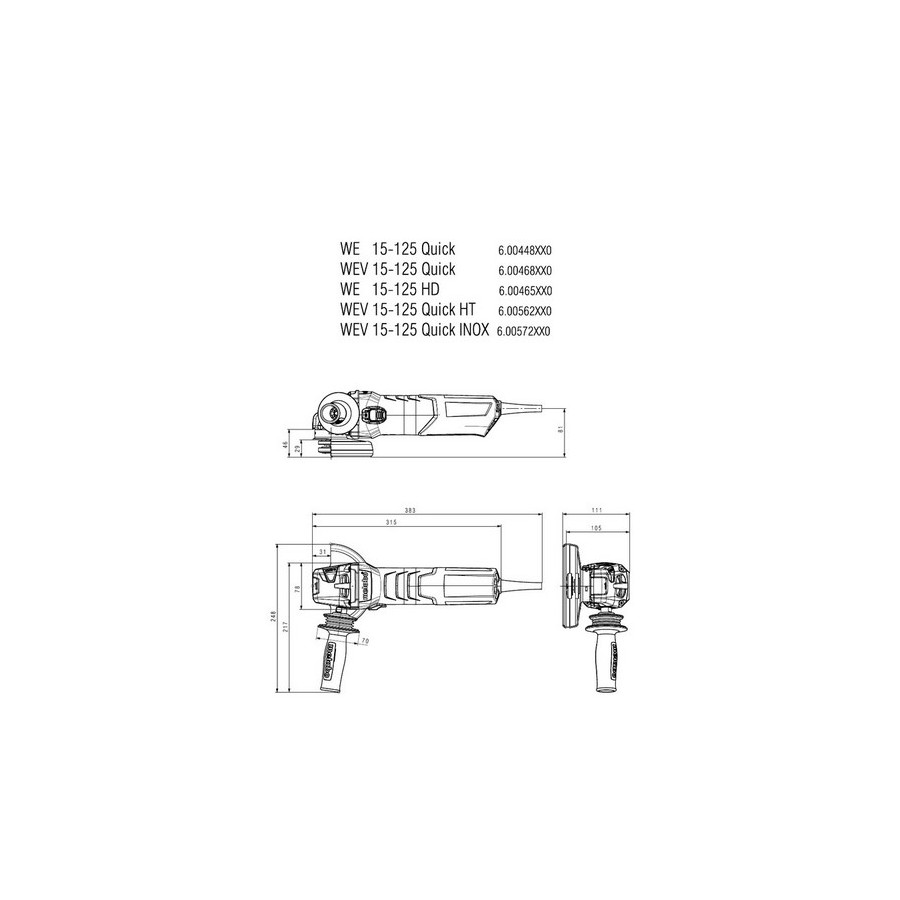 SZLIFIERKA KĄTOWA 125MM WEV 15-125 QUICK - 600468000.