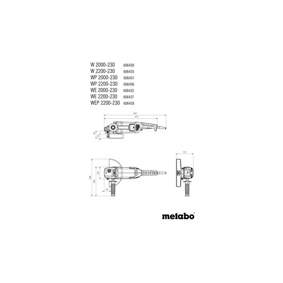 SZLIFIERKA KĄTOWA 230MM WE 2000-230 - 606432000.