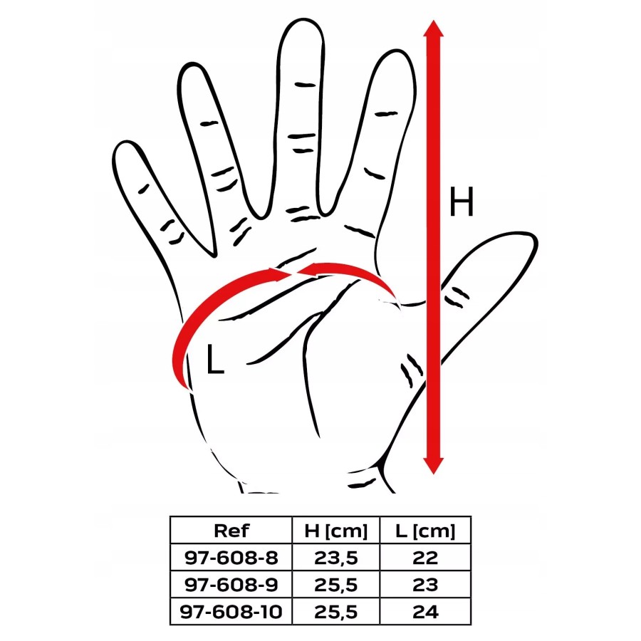 RĘKAWICE TAKTYCZNE, SKÓRA SYNTETYCZNA, ROZMIAR 8 - 97-608-8.