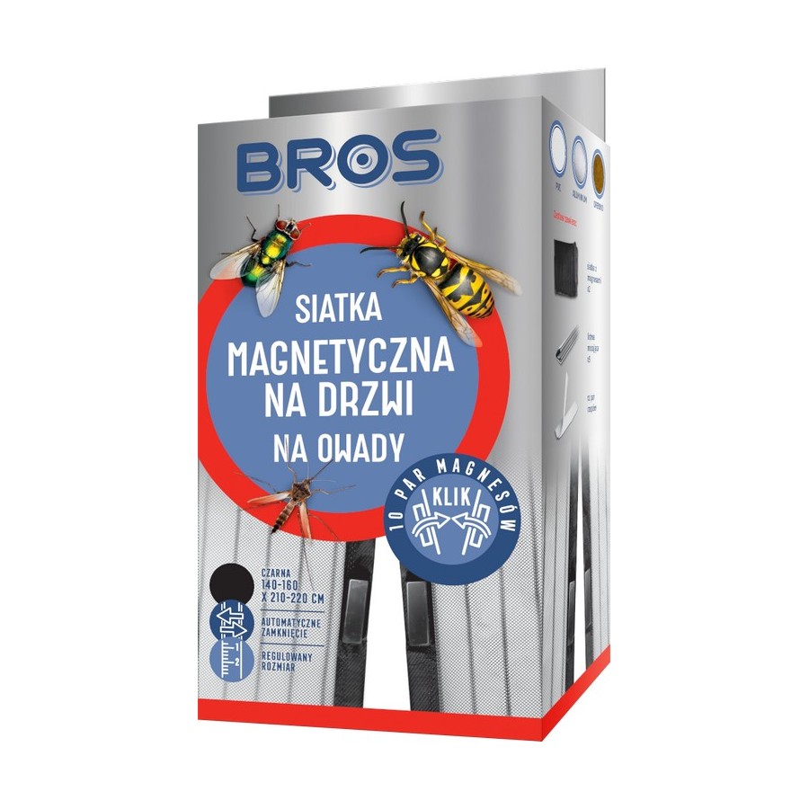 BROS SIATKA MAGNETYCZNA NA DRZWI KLIK 100*220 CZARNA 