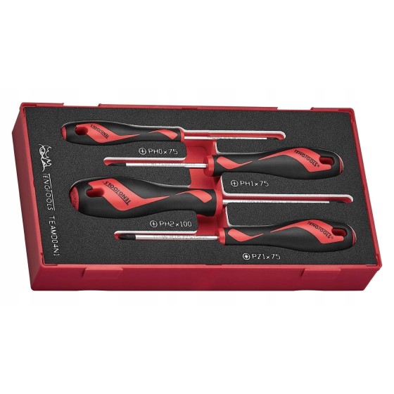 ZESTAW WKRĘTAKÓW PŁASKICH TENG TOOLS TEAMD04N, 4SZT. - 285450102.