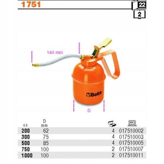 OLEJARKA, OLIWIARKA CIŚNIENIOWA METALOWA 500ML - BE1751N/500.