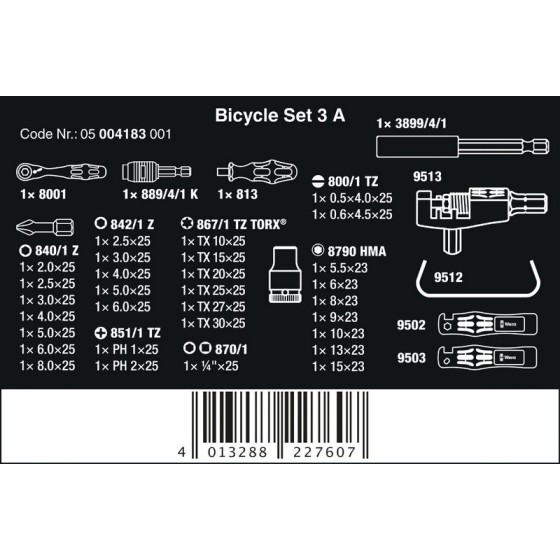 ZESTAW NARZĘDZI DO NAPRAWY ROWERÓW BICYCLE SET 3 A 40 CZĘŚĆ 