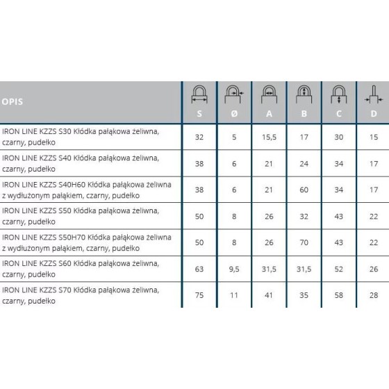 KŁÓDKA PAŁĄKOWA ŻELIWNA CZARNY IRON LINE KZZS S40H60 