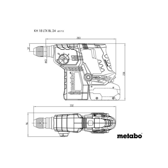 MŁOT UDAROWY OBROTOWY AKUMULATOROWY KH 18 LTX BL 24 - 601713840.