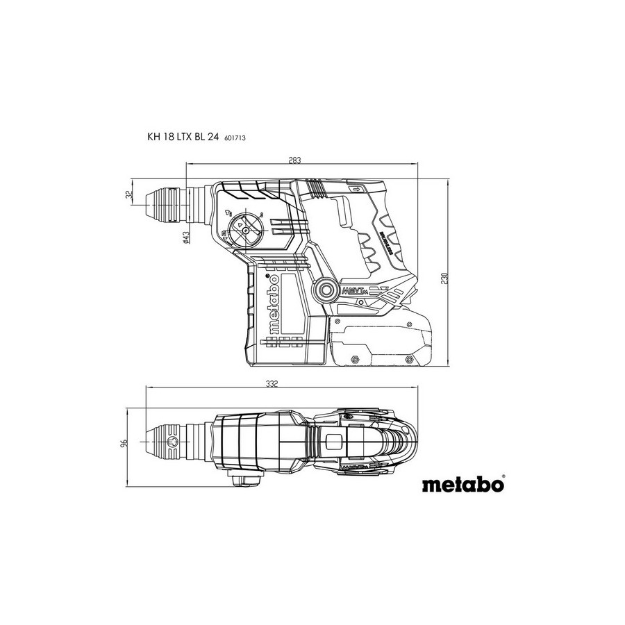 MŁOT UDAROWY OBROTOWY AKUMULATOROWY KH 18 LTX BL 24 - 601713840.