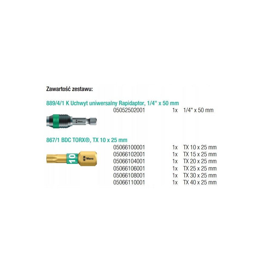 ZESTAW BITÓW BIT-CHECK 7 TX DIAMOND 1, 7 CZ - 05057415001.