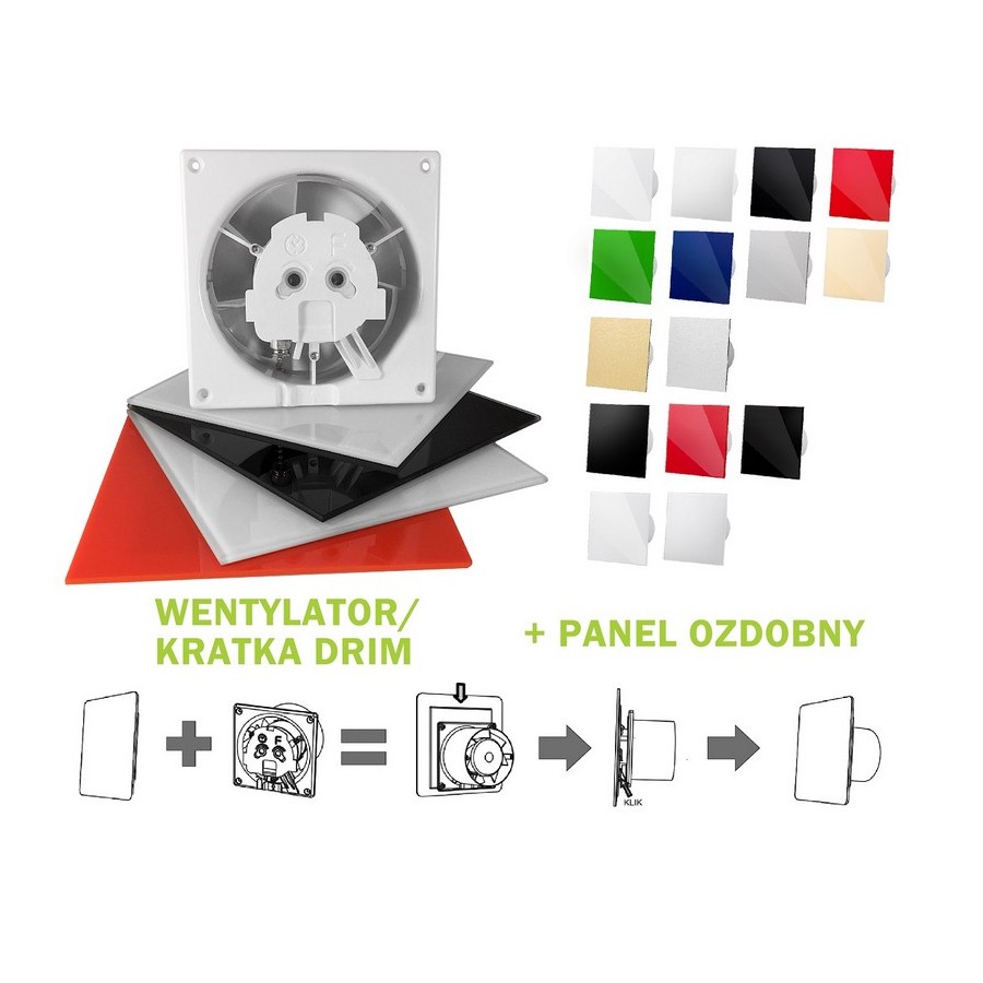 PANEL DO WENTYLATORA DRIM PLEXI ALUMINIUM SZCZOTK. SREBRO 